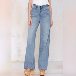 Nasty Gal •exposed button•high-rise•flares